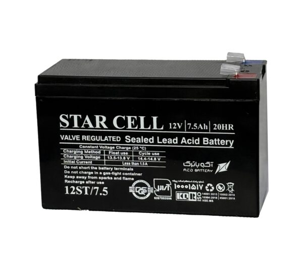 باتری سیلدلیداسید 7.5 آمپر 12 ولت برند StarCell