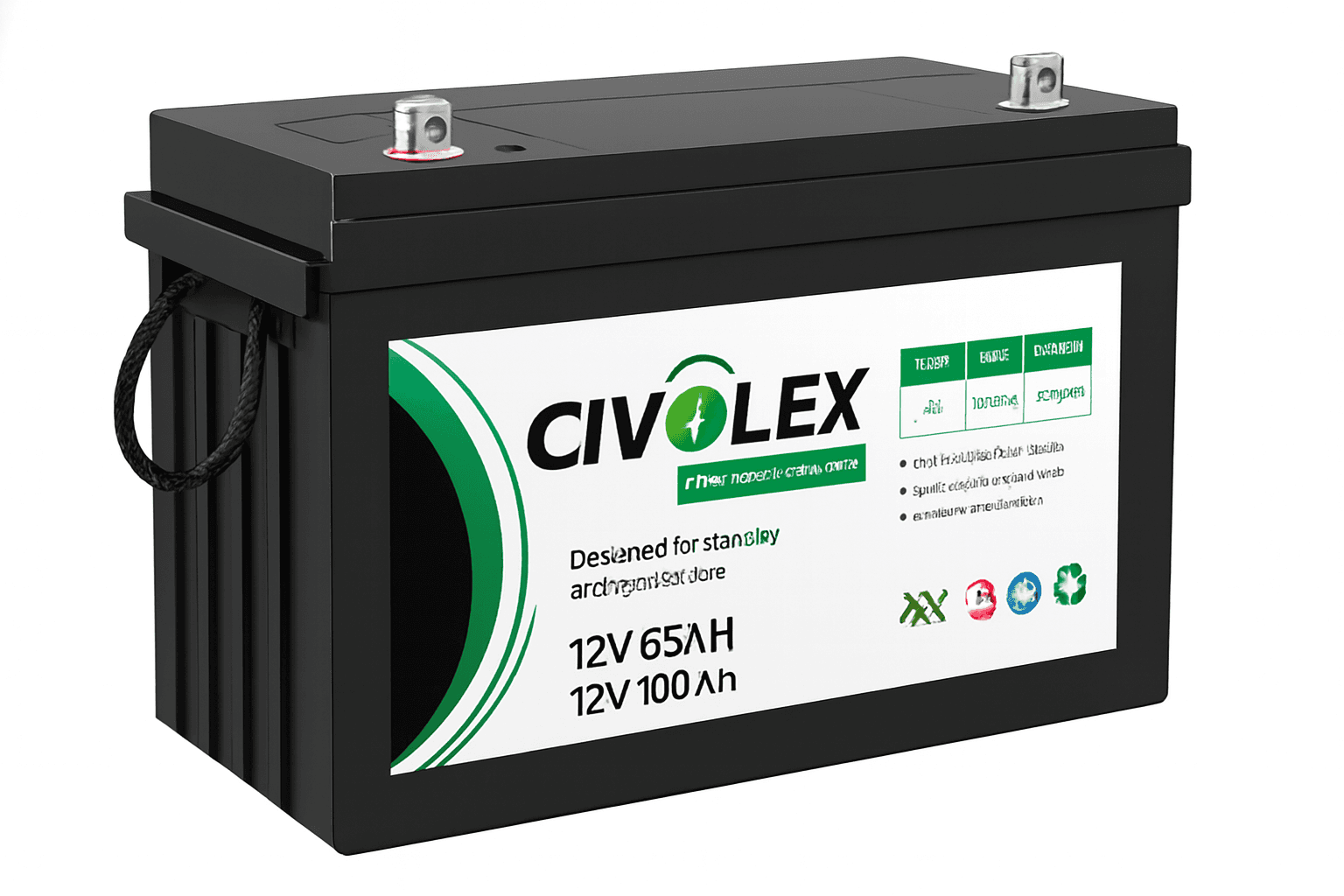 modernafrough باتری خورشیدی ژل دیپ سایکل 100 آمپر 12 ولت برند CIVOLEX سیولکس - تصویر 1