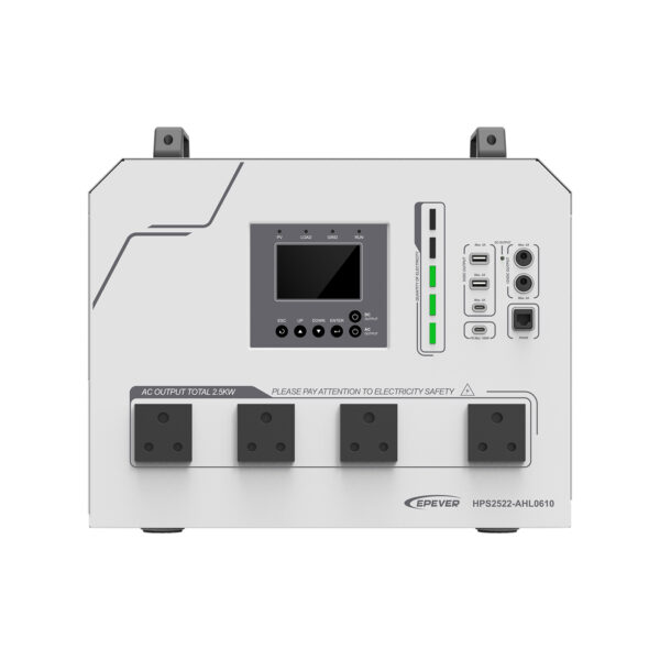 پرتابل برق خورشیدی لیتیومی 2500 وات با خروجی DC و AC مدل HPS2522-AHL0610 برند EPEVER